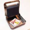 Compass BLACK Cigarette Case & Rolling Machine : Red Mahogany Wood