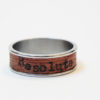 Wood Ring "Resolute" : name ring, promise ring, inspirational ring