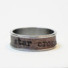 Wood Ring "Star Crossed" : Mahagony wood and poetry Size 11 Ring